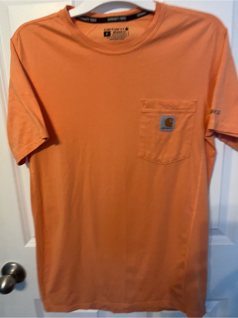 Carhartt Orange Short Sleeve Pocket Tee with Logo Patch